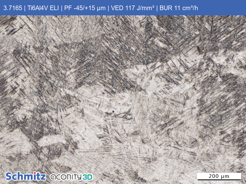 Titanium Grade 23 | Ti6Al4V ELI | PF -45/+15 µm | VED 117 J/mm³ | BUR 11 cm³/h - 04