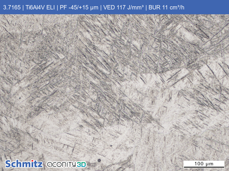 Titanium Grade 23 | Ti6Al4V ELI | PF -45/+15 µm | VED 117 J/mm³ | BUR 11 cm³/h - 05