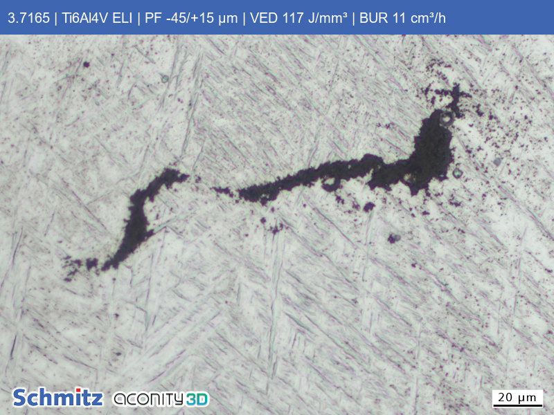 Titanium Grade 23 | Ti6Al4V ELI | PF -45/+15 µm | VED 117 J/mm³ | BUR 11 cm³/h - 09