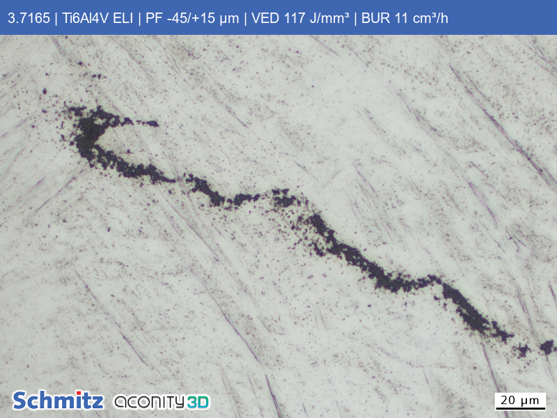 Titanium Grade 23 | Ti6Al4V ELI | PF -45/+15 µm | VED 117 J/mm³ | BUR 11 cm³/h - 11