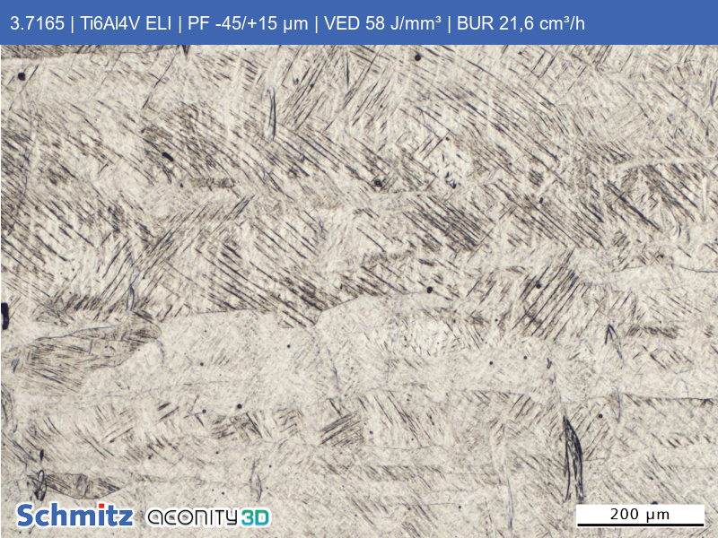 Titanium Grade 23 | Ti6Al4V ELI | PF -45/+15 µm | VED 58 J/mm³ | BUR 21.6 cm³/h - 04