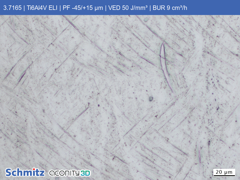Titanium Grade 23 | Ti6Al4V ELI | PF -45/+15 µm | VED 50 J/mm³ | BUR 9 cm³/h - 06