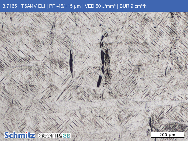 Titan Grade 23 | Ti6Al4V ELI | PF -45/+15 µm | VED 50 J/mm³ | BUR 9 cm³/h - 08