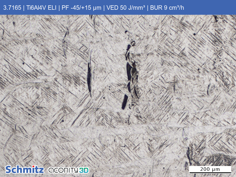 Titanium Grade 23 | Ti6Al4V ELI | PF -45/+15 µm | VED 50 J/mm³ | BUR 9 cm³/h - 08