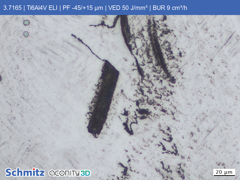 Titan Grade 23 | Ti6Al4V ELI | PF -45/+15 µm | VED 50 J/mm³ | BUR 9 cm³/h - 09