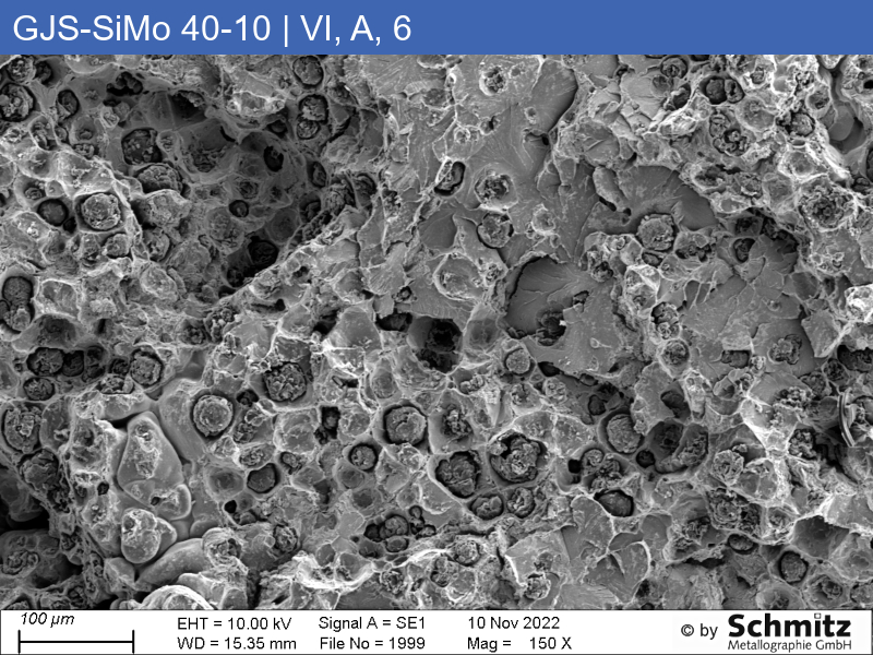 GJS-SiMo 40-10 | 5.3115 | Graphitklassifizierung und Bruchbild im Zugversuch - 19