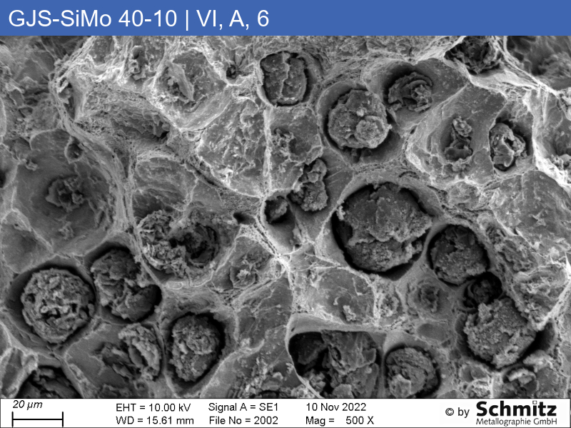 GJS-SiMo 40-10 | 5.3115 | Graphitklassifizierung und Bruchbild im Zugversuch - 21
