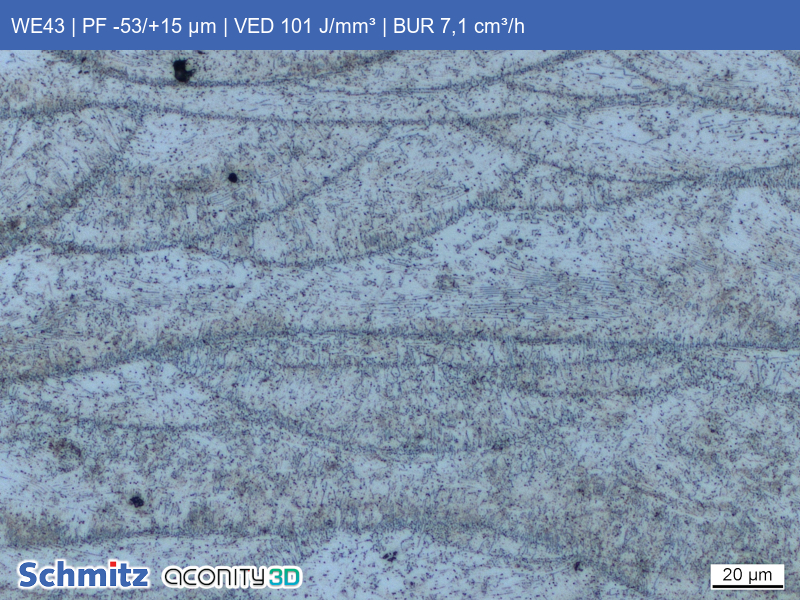 WE43 | PF -53/+15 µm | VED 101 J/mm³ | BUR 7,1 cm³/h - 04