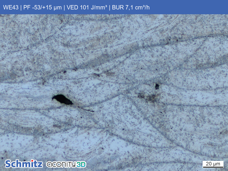 WE43 | PF -53/+15 µm | VED 101 J/mm³ | BUR 7,1 cm³/h - 06