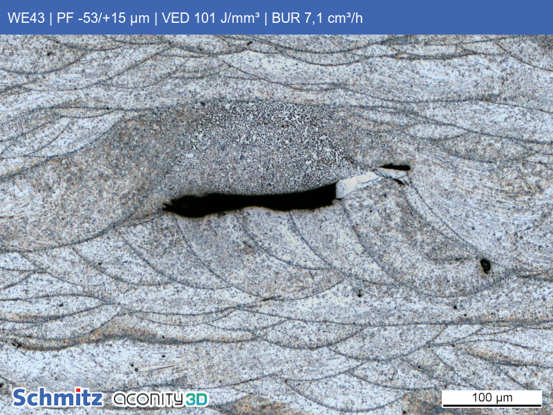WE43 | PF -53/+15 µm | VED 101 J/mm³ | BUR 7,1 cm³/h - 07