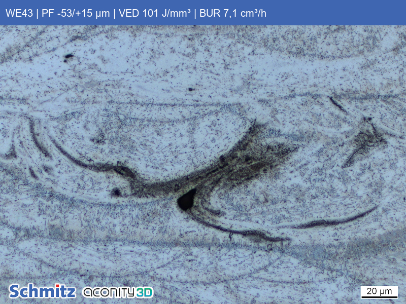 WE43 | PF -53/+15 µm | VED 101 J/mm³ | BUR 7,1 cm³/h - 09