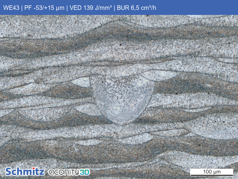 WE43 | PF -53/+15 µm | VED 139 J/mm³ | BUR 6,5 cm³/h - 08