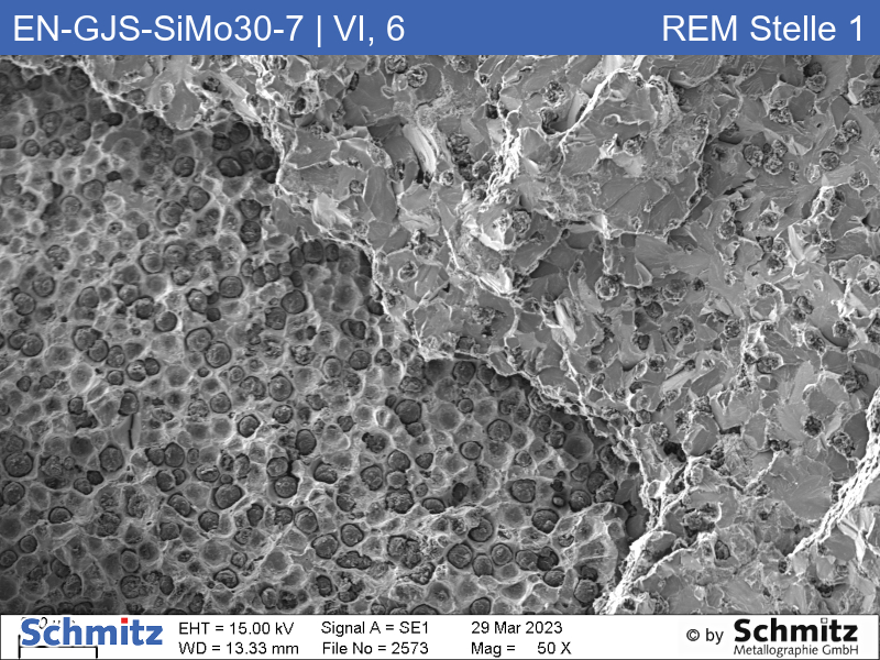 EN-GJS-SiMo30-7 | 5.3112 Graphitklassifizierung und Bruchaussehen im Zugversuch - 09