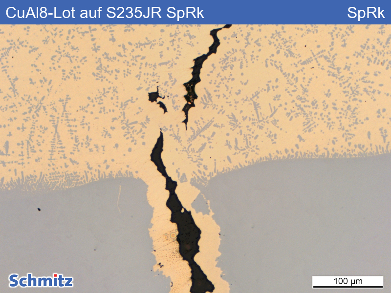 CuAl8-Lot auf S235JR, flüssigmetallinduzierte Spannungsrisskorrosion - 12